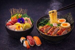 ramen and sushi dish