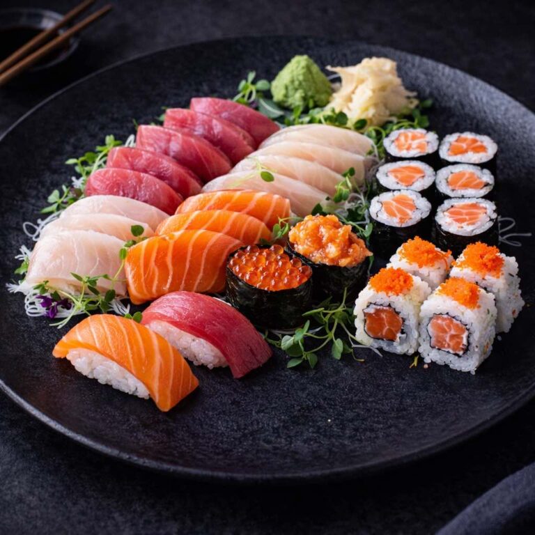 Fresh sushi platter in Albufeira Le Jyoti Asian Fusion Restaurant